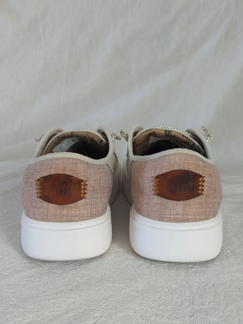 HEYDUDE Cody M Craft White Sneakers Mens Size 8 Canvas Slip On Cream